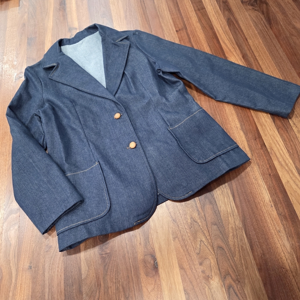 Vintage Homemade/Handmade Women's Denim Blazer Jacket SMALL/Medium